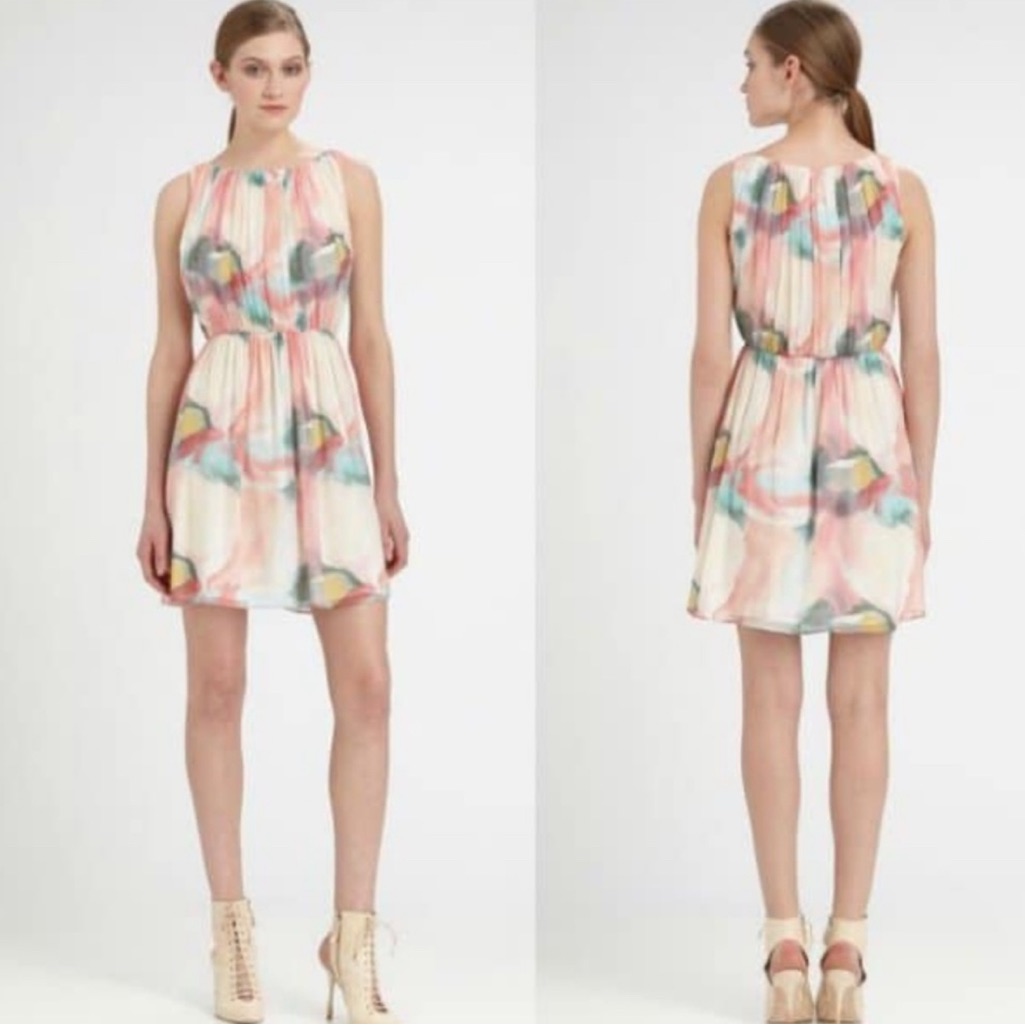 Alice + Olivia Mary Mini Dress Size Medium Silk Boho Maximalist Wedding Guest